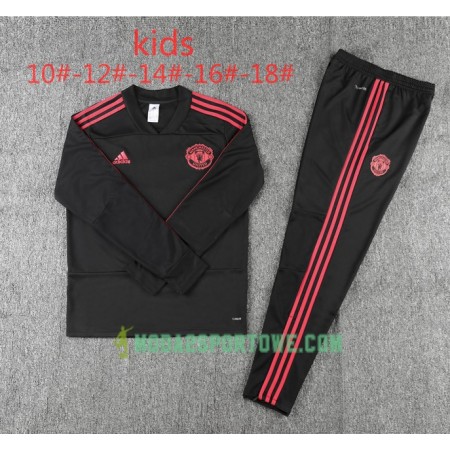 Manchester United Dziecięcy Komplet Bluzy Treningowe Czarny 2018/19